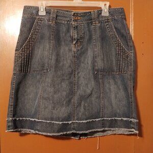 JUNIORS SIZE 13/14 RIDERS COPPER DENIM SKIRT-ABOVE KNEE